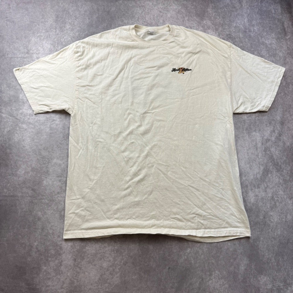 Local Motion Hawaii Surf Graphic T-Shirt Mens 2XL Cream AAA Platinum Tee